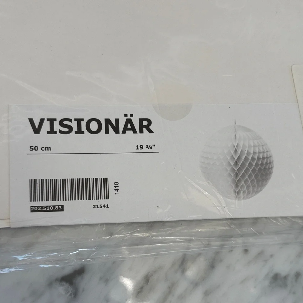 IKEA Visionär Hanging decoration. White. 19 3/4”